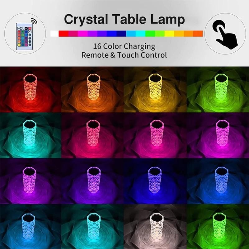 Crystal Touch Lamp 16 Color Changing with Remote Control