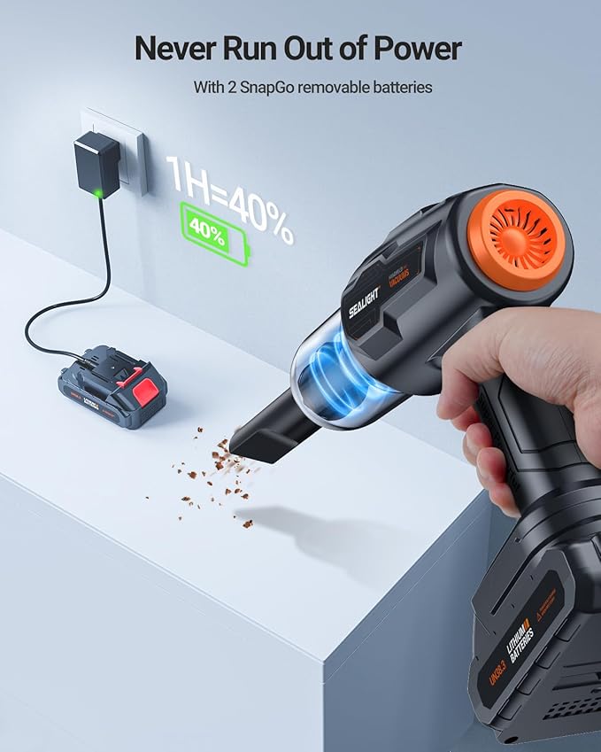 Handheld Car Vacuum Wireless, Handheld Vacuum Cleaner with 21000pa High Power Suction, Two Batteries Long Endurance, 18V/120W Mini Vacuum Cleaner for Car, Home, Office, Pet