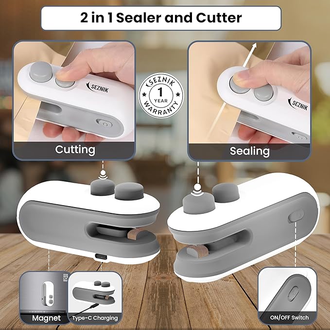 Portable Mini Sealing Machine, Handheld Packet Sealer for Food, Snacks, Chips, Fresh Storage, Plastic Bags Sealing Machine
