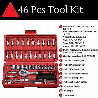 46 in 1 Pcs Tool Kit Multi-Purpose Stainless Steel Tool Kit Set