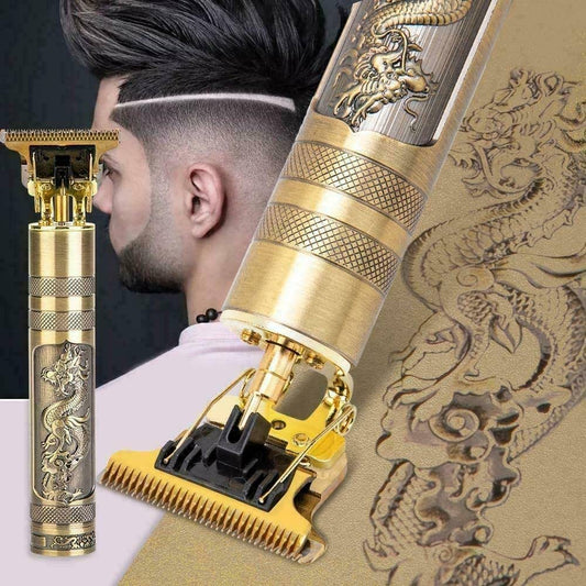 T9 Vintage Hair Clippers for Men,Electric Pro Li Outliner Grooming Zero Gapped Baldheaded Hair Clippers Rechargeable Cordless Close Cutting T-Blade Trimmer for Men (Gold)